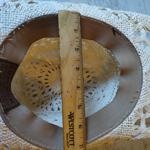 Som-Her Straw Cowboy Hat Western Boho Unisex Cross Cowgirl Excellent - Picture 10 of 11